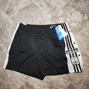 adidas Woman's XL Adibreak Striped black Elastic Waist Shorts